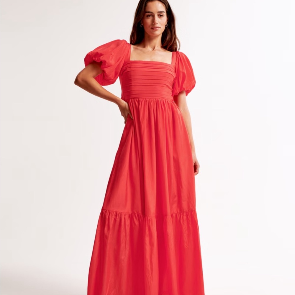 The A&F Emerson Drama Bow-Back Maxi Dress | Abercrombie & Fitch XL petite